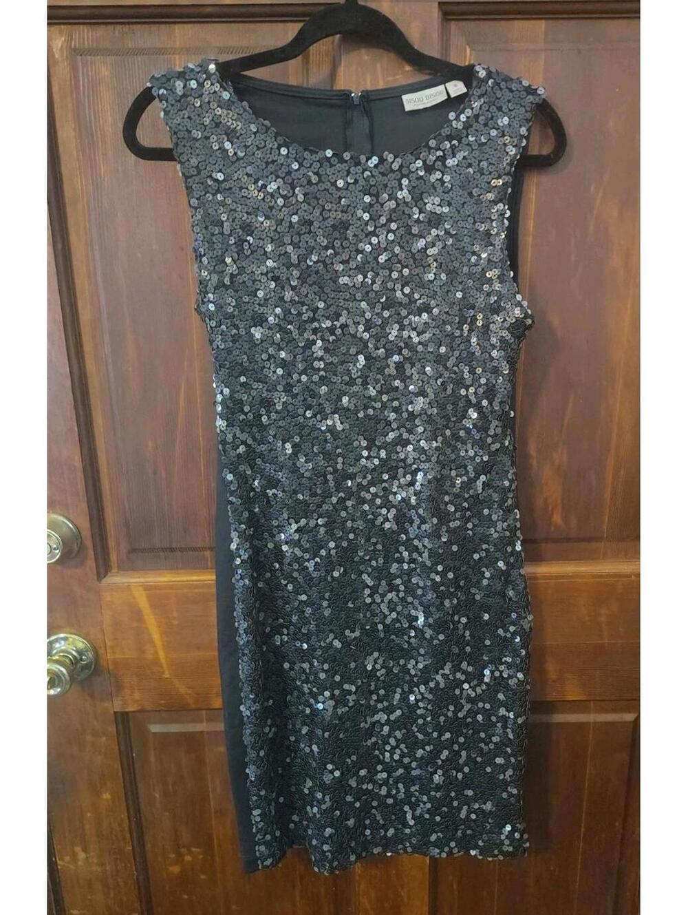 Bisou Bisou Sequin Little Black Dress Size 8